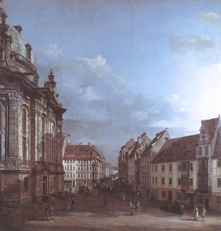 BELLOTTO, Bernardo Dresden, the Frauenkirche and the Rampische Gasse France oil painting art
